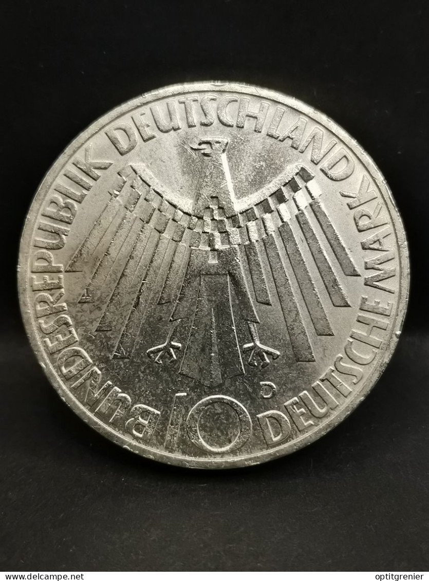 10 DEUTSCHE MARK ARGENT 1972 D MUNICH JO DE MUNICH EMBLEME ALLEMAGNE / GERMANY SILVER - 10 Marcos