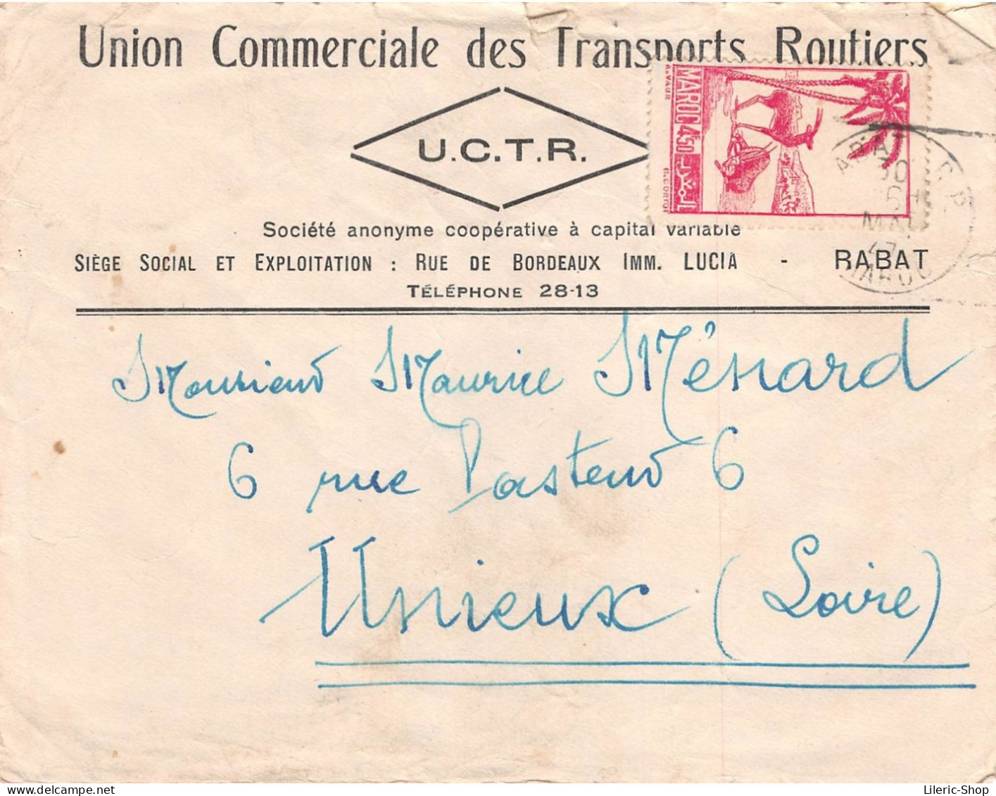 10 Lettres Avec Timbres MAROC De Rabat à Unieux (42)  Entre 2 Frères Ménard De 1947 à 1952 - - Brieven En Documenten