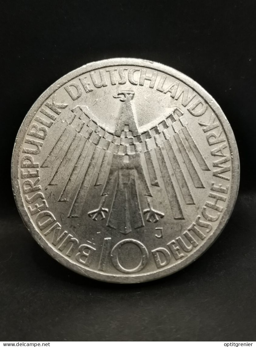 10 DEUTSCHE MARK ARGENT 1972 J HAMBOURG JO DE MUNICH EMBLEME ALLEMAGNE / GERMANY SILVER - 10 Marcos