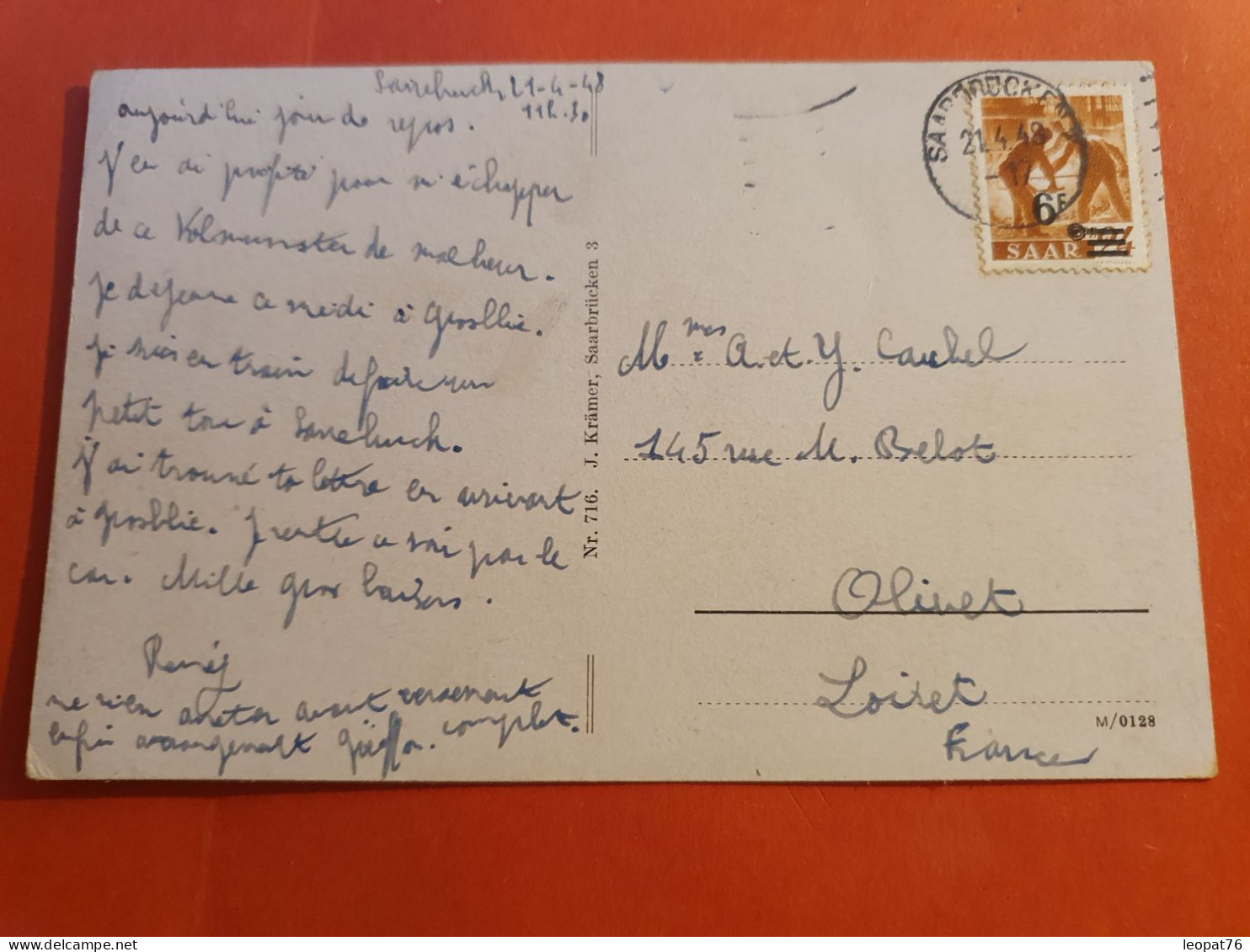 Sarre - Carte Postale De Saarbücken Pour La France En 1948 - J 83 - Lettres & Documents