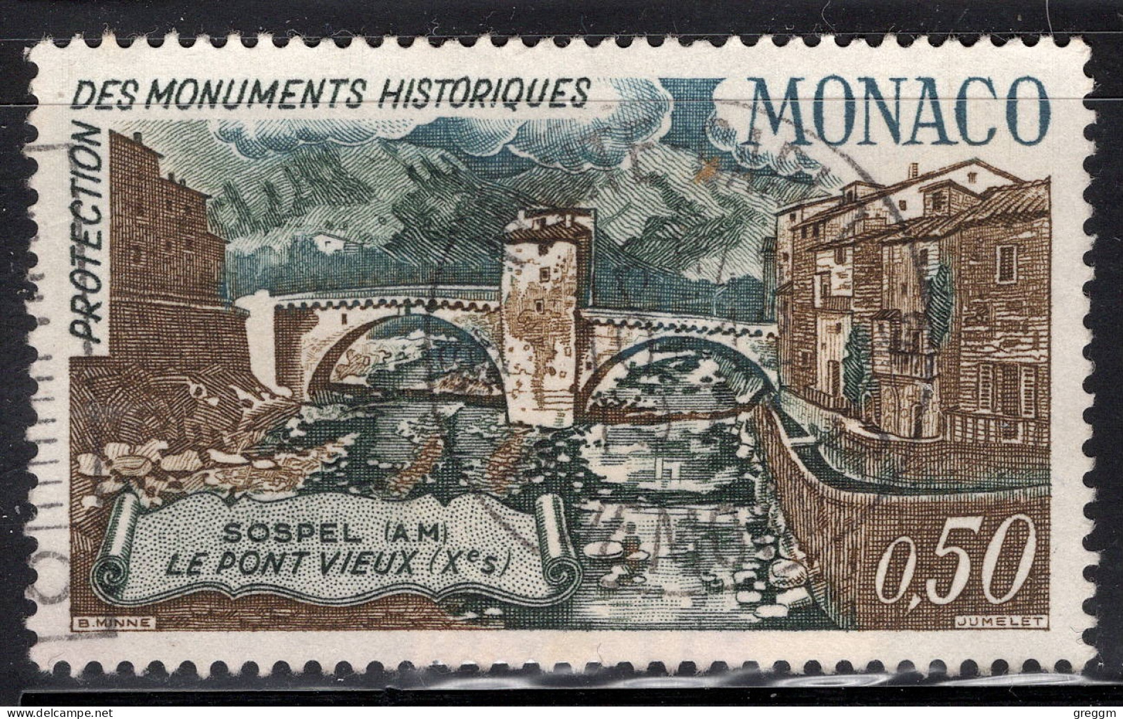Monaco 1971 Single Stamp Protection Of Historic Monuments In Fine Used - Gebraucht