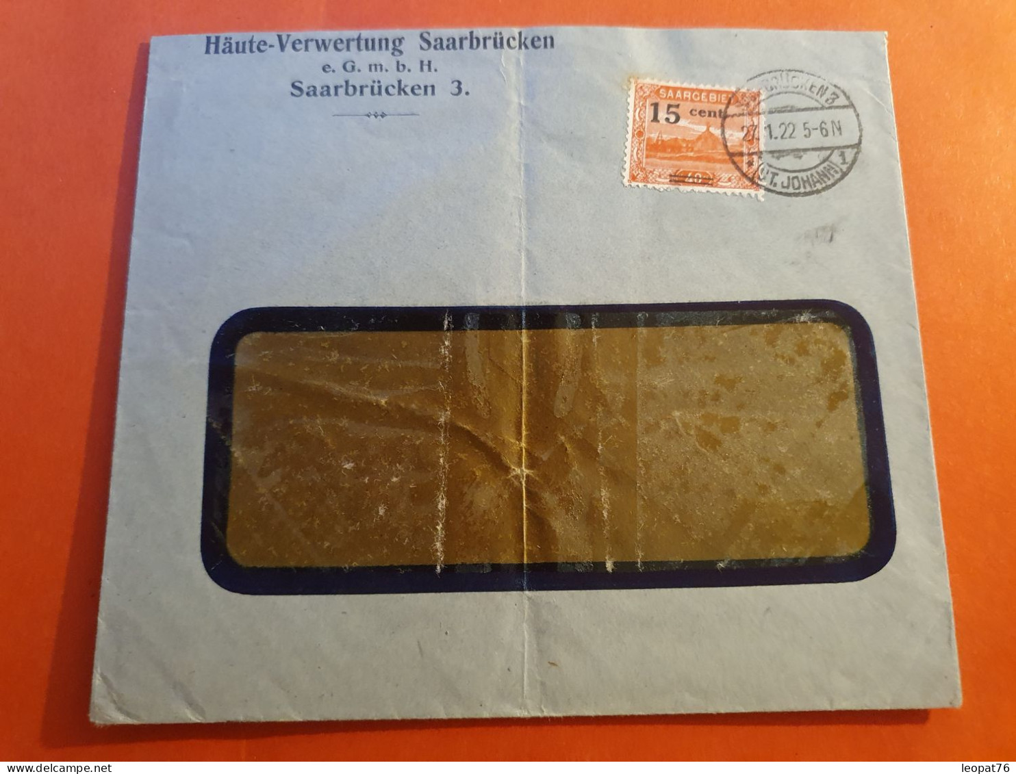 Sarre - Enveloppe Commerciale De Saarbrücken En 1922,affranchissement Surchargé - J 85 - Covers & Documents