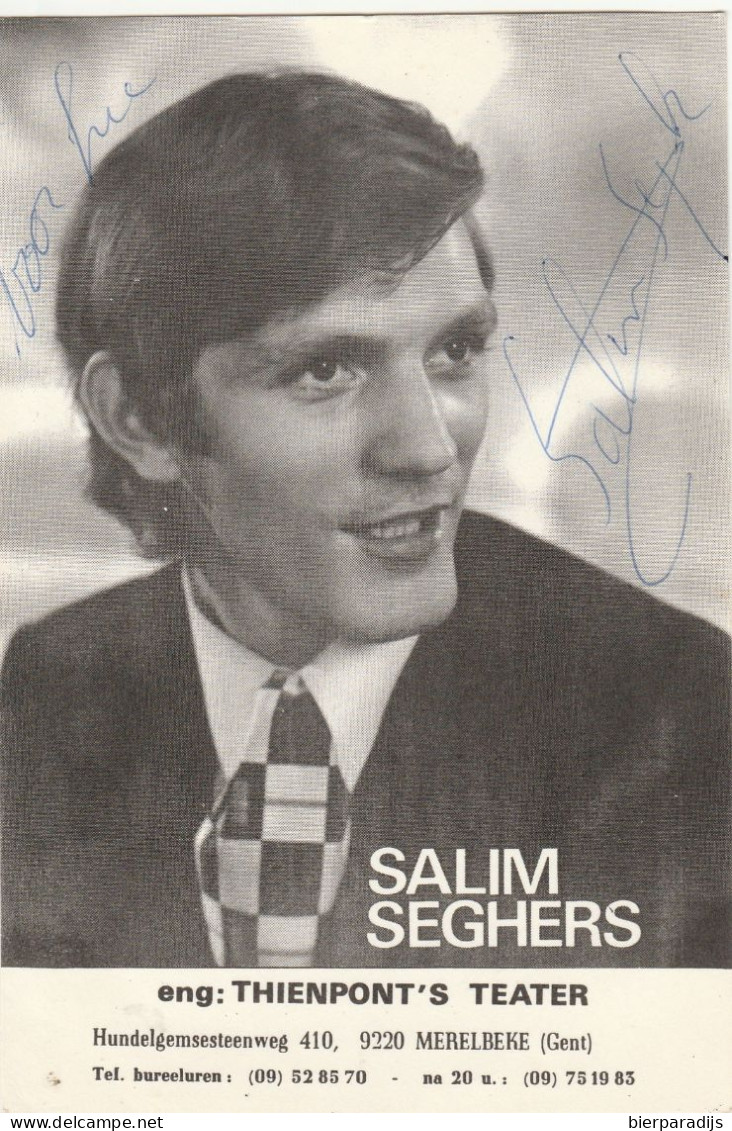 SALIM SEGERS   - WAS  INGEKLEEFT - Autogramme