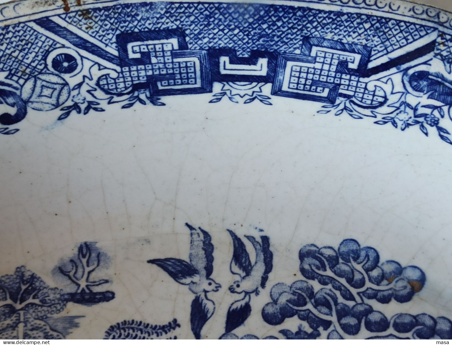 Piatto da portata Willow ceramica blu e bianco