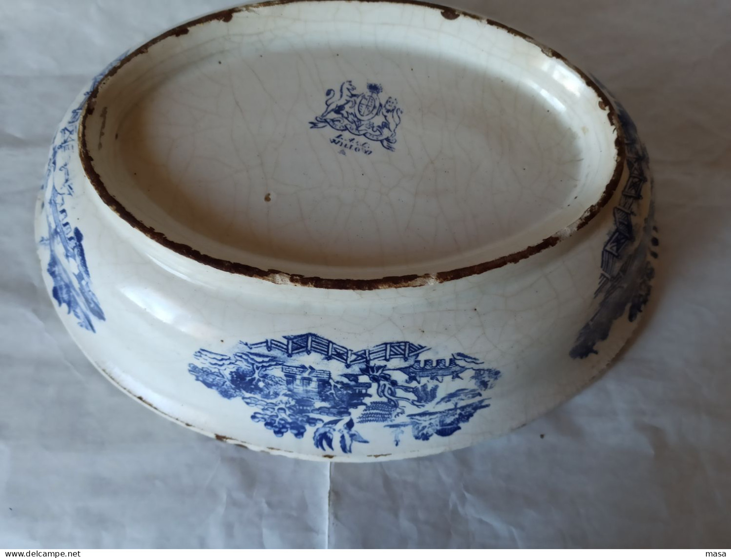 Piatto da portata Willow ceramica blu e bianco
