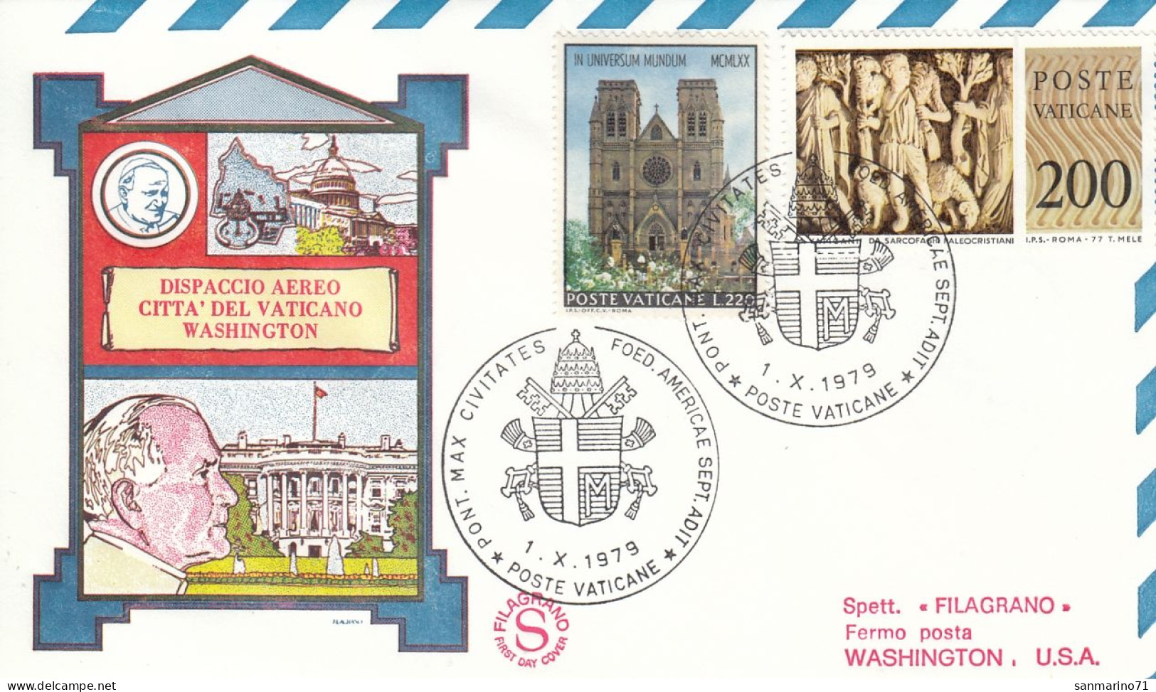 VATICAN Cover 2-28,popes Travel 1979 - Briefe U. Dokumente