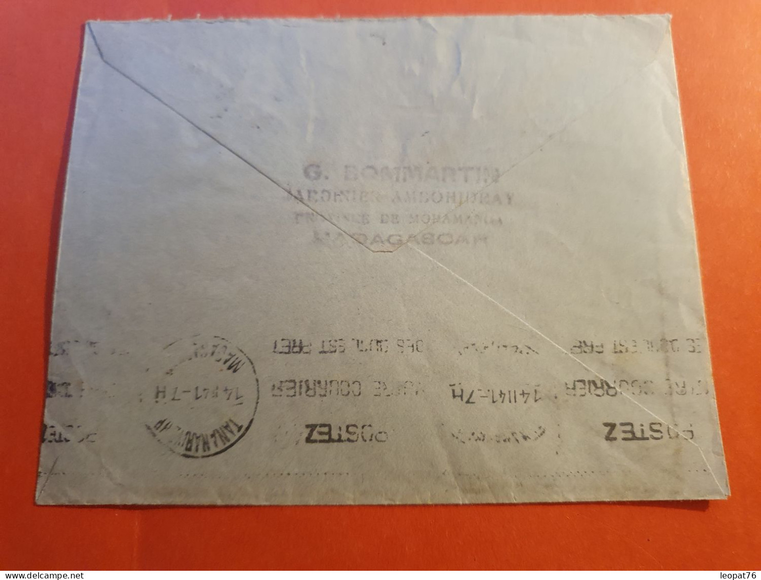 Madagascar - Enveloppe De Ambohidray Pour Tananarive En 1941 - J 98 - Cartas & Documentos