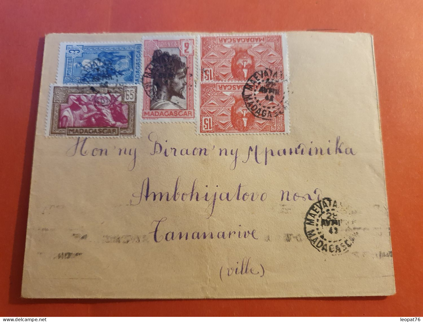 Madagascar - Enveloppe De Maevatanana Pour Tananarive En 1942 - J 99 - Cartas & Documentos