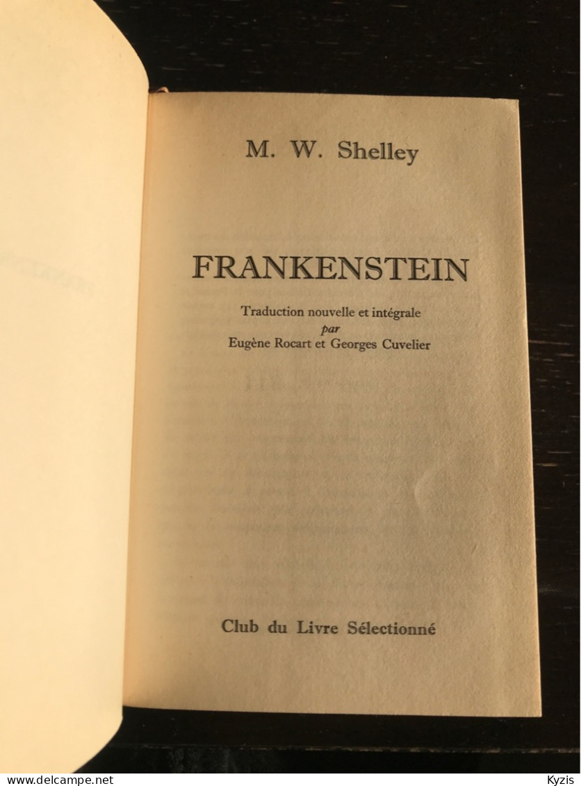 FRANKENSTEIN - M. W. SHELLEY - NUMÉROTÉ - 1967 - Fantastique