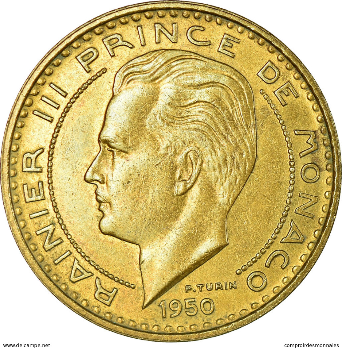 Monnaie, Monaco, Rainier III, 20 Francs, Vingt, 1950, TTB+, Aluminum-Bronze - 1949-1956 Oude Frank