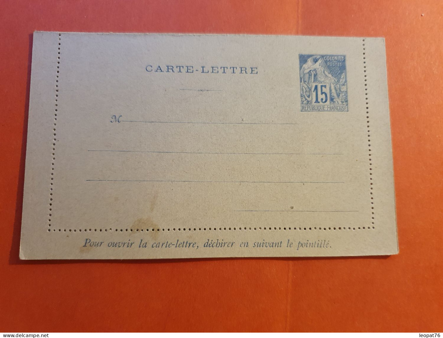 Colonies Françaises - Entier Postal ( Carte Lettre ) Non Circulé - J 107 - Alphée Dubois