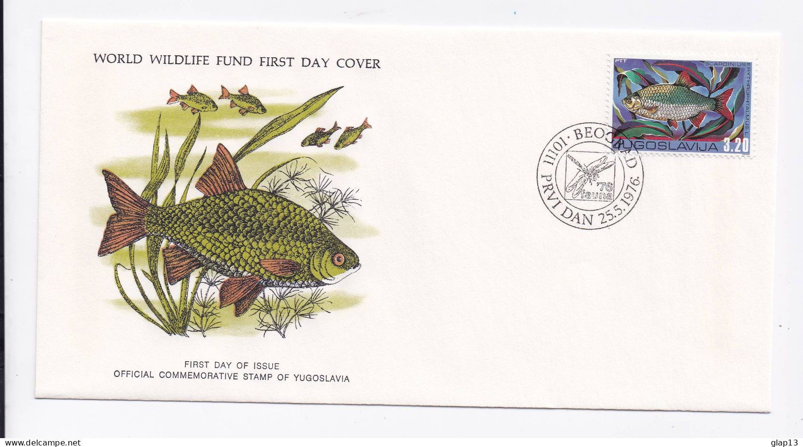 FDC DE BELGRADE DU 25/05/1976 POISSON - FDC