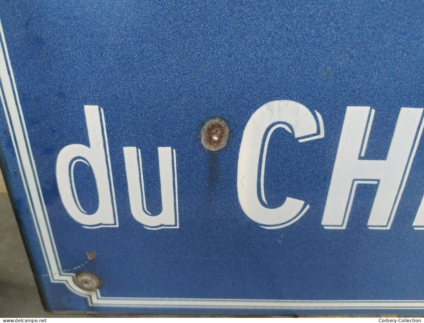 Ancienne Plaque de Rue Émaillée RUE DU CHEMINEAU
