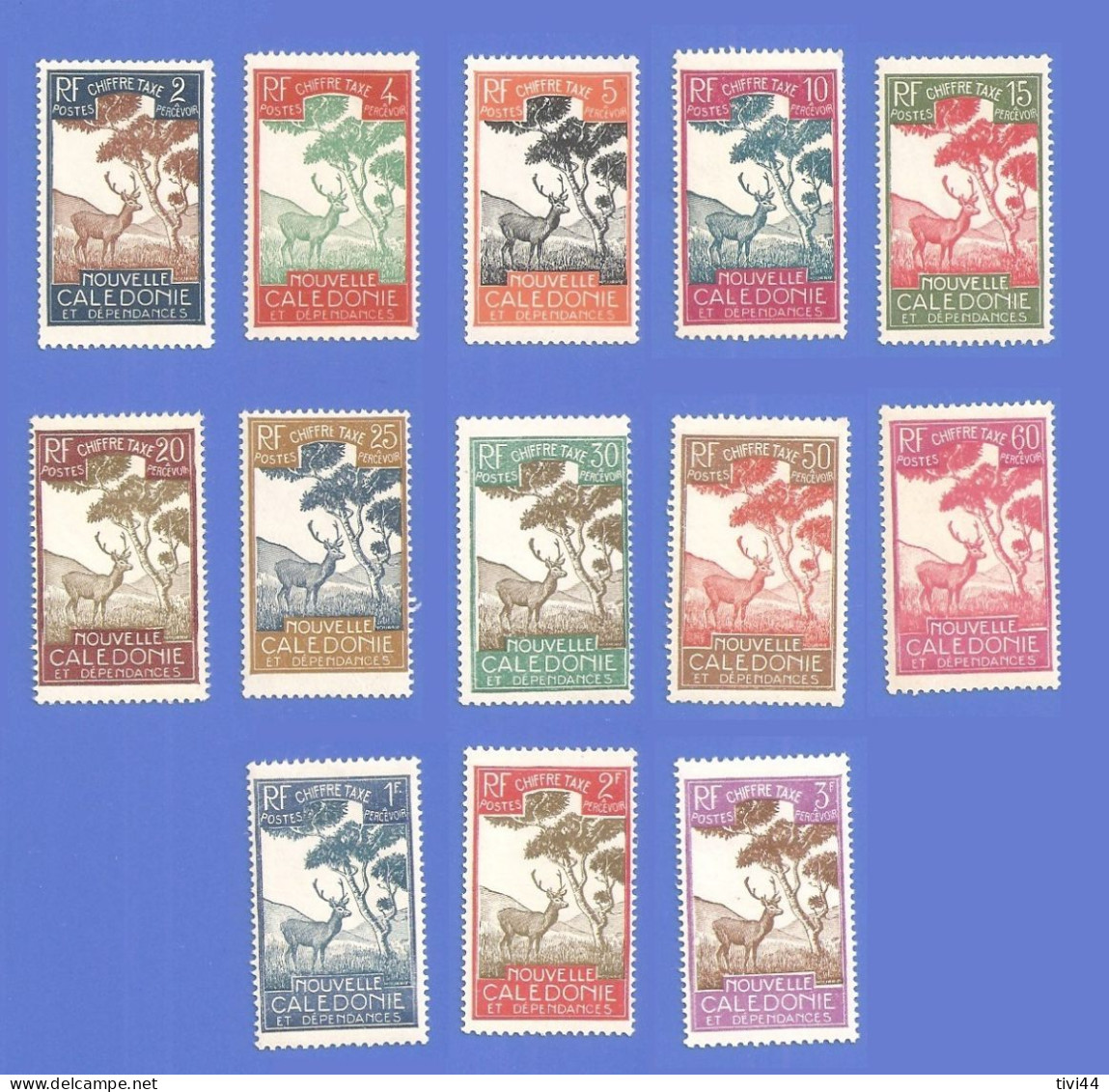 NOUVELLE CALÉDONIE TAXE 26 à 38 NEUFS * CERF ET NIAOULI - Postage Due