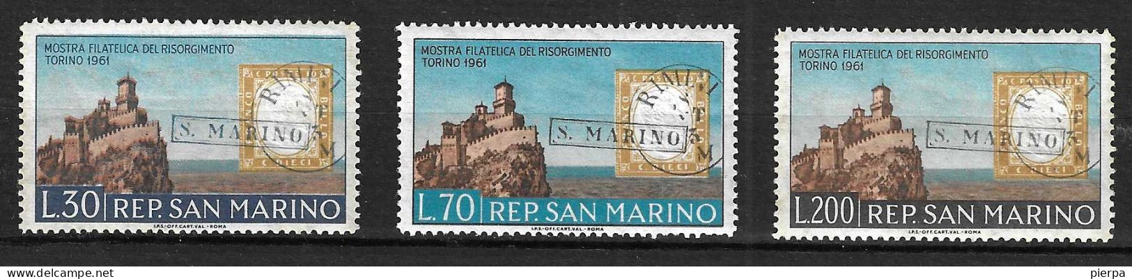 SAN MARINO - 1961 -EXPO TORINO 61 - SERIE 3 VALORI - NUOVA MNH** (YVERT 520\2 - MICHEL 697\9 - SS 565\7) - Neufs