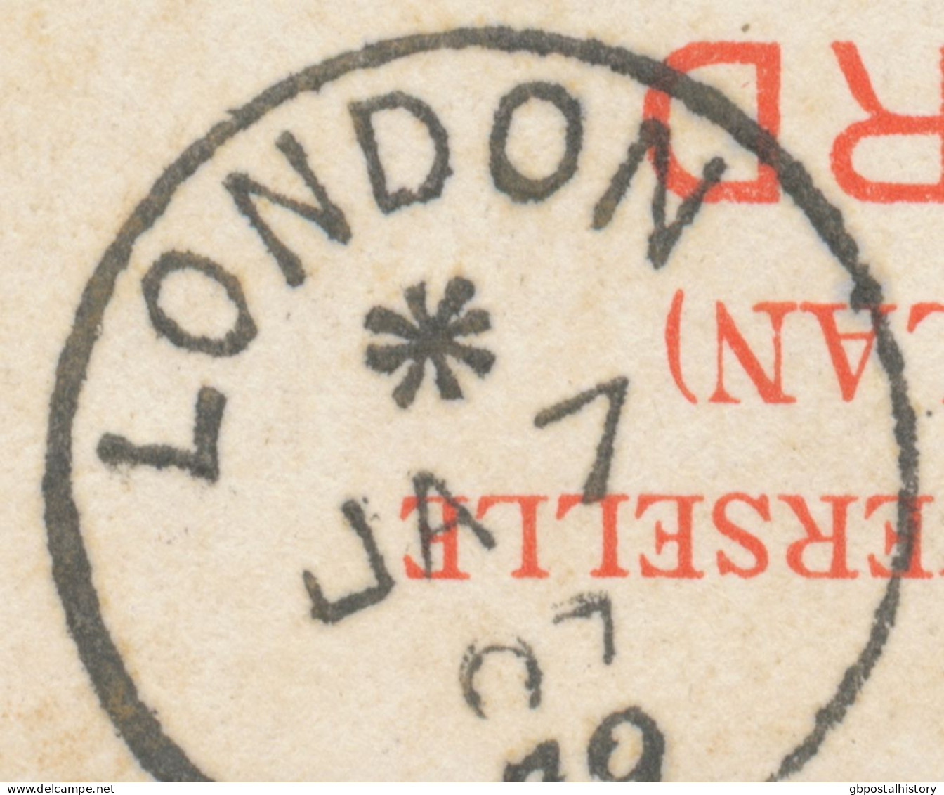 CEYLON / GB VILLAGE POSTMARKS 1907 CDS 22mm MIS-SORT Arrival Postmark (CBP 9/16) LONDON / 79 On Postcard From Ceylon Bat - Storia Postale
