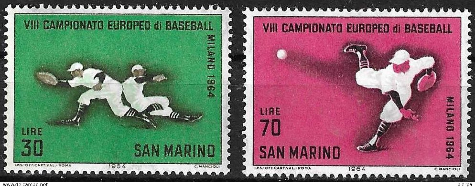 SAN MARINO - 1961 -- CAMPIONATO BASEBALL - SERIE 2 VALORI - NUOVA MH* (YVERT 637\8 - MICHEL 824\5 - SS 682\3) - Baseball