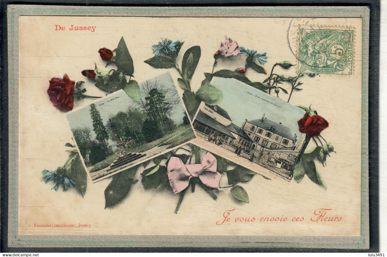 CPA - JUSSEY (70) - Carte Souvenir-Multivues Colorisée De 1907 - Ecole Communale Des Garçons - Jussey