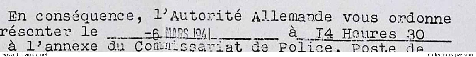 Militaria, 1941, Travail Obligatoire Suite Incidents Entre La Population De Saint Denis Et Les .... , Frais Fr 2.15 E - Documents