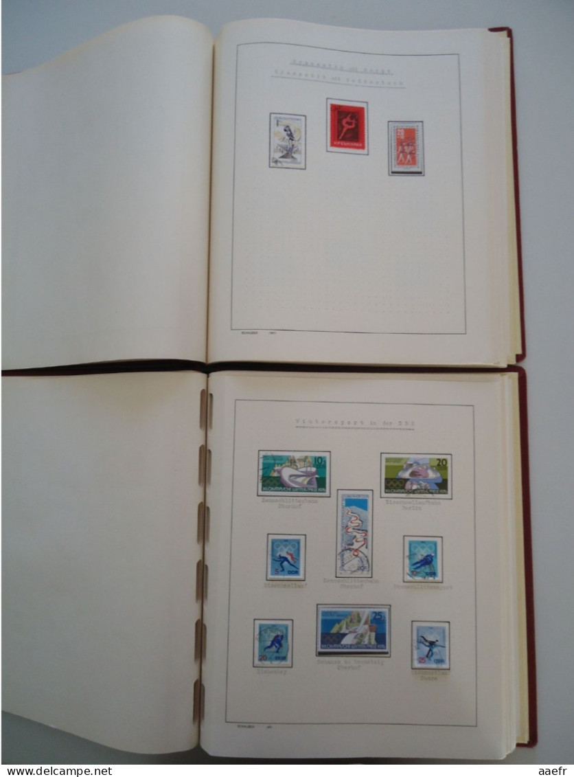 Monde -  Collection Sports et Jeux olympiques par discipline -  2 albums Schaubek - 936 timbres + 9 blocs + 14 FDC