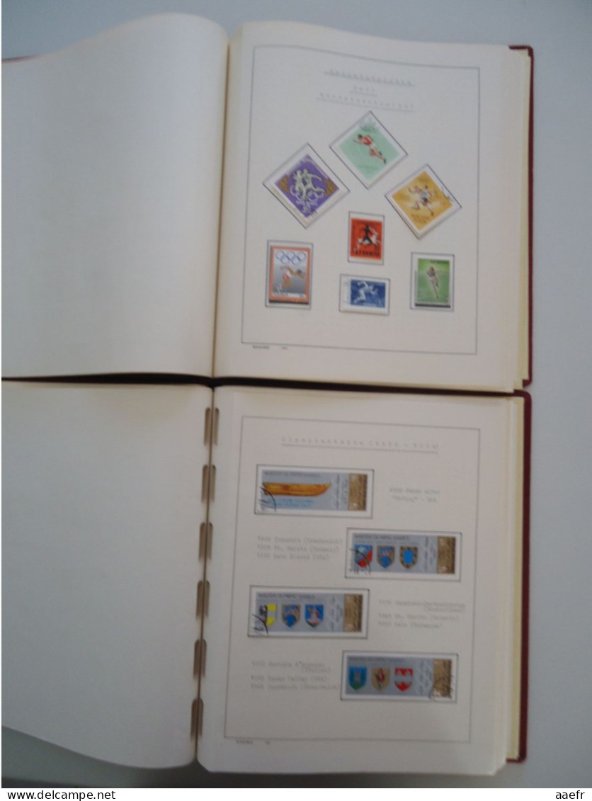 Monde -  Collection Sports et Jeux olympiques par discipline -  2 albums Schaubek - 936 timbres + 9 blocs + 14 FDC