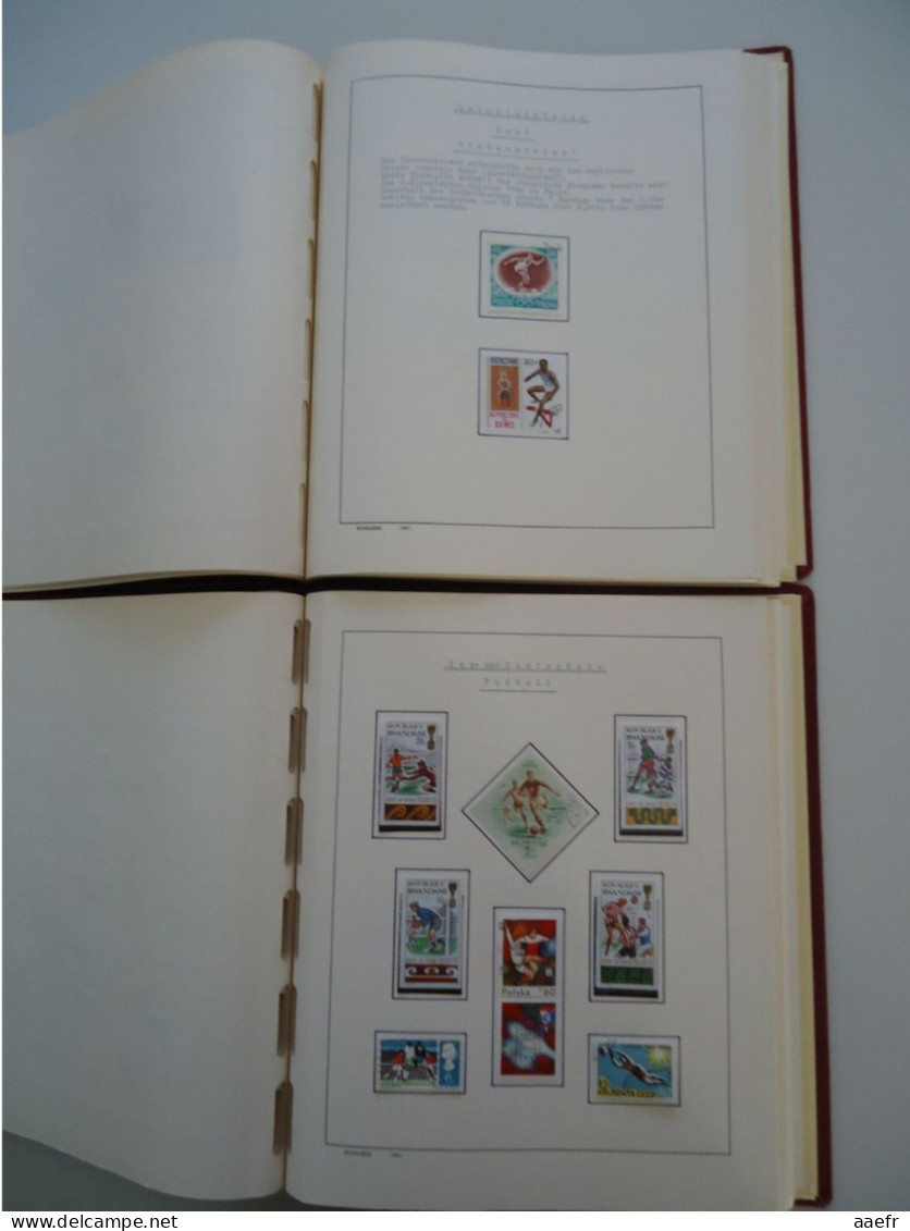 Monde -  Collection Sports et Jeux olympiques par discipline -  2 albums Schaubek - 936 timbres + 9 blocs + 14 FDC