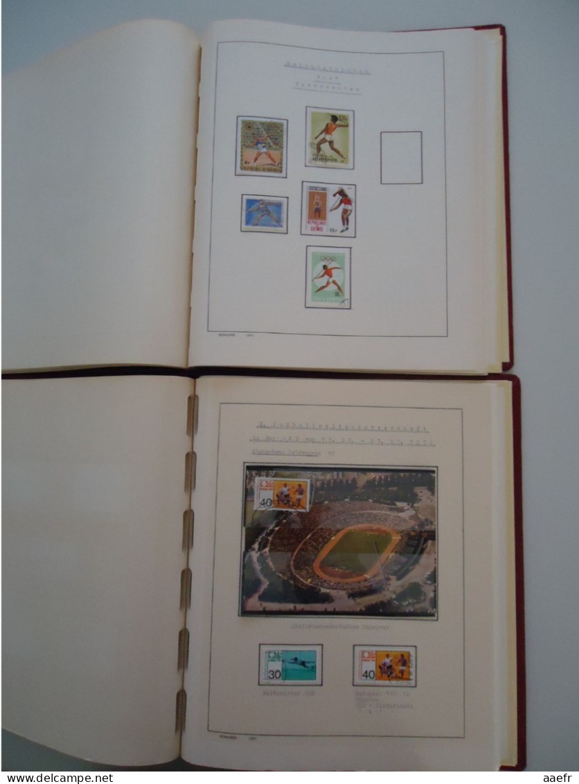 Monde -  Collection Sports et Jeux olympiques par discipline -  2 albums Schaubek - 936 timbres + 9 blocs + 14 FDC