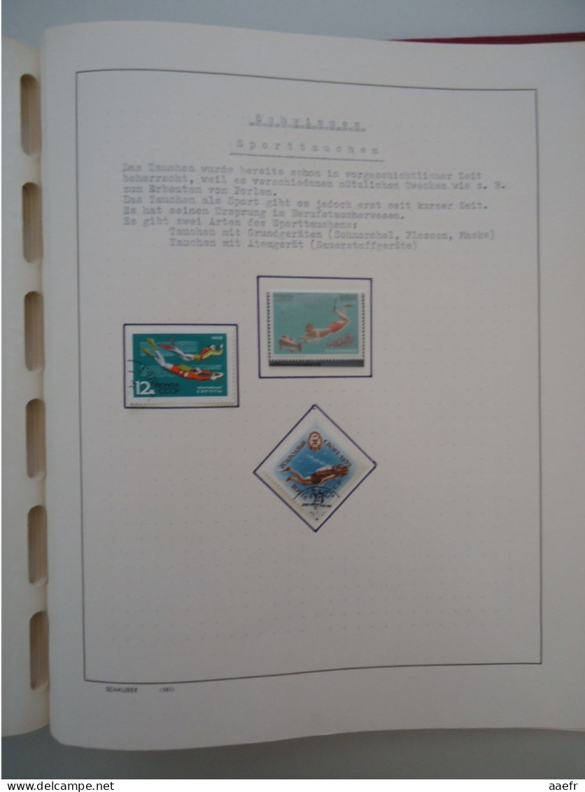 Monde -  Collection Sports et Jeux olympiques par discipline -  2 albums Schaubek - 936 timbres + 9 blocs + 14 FDC