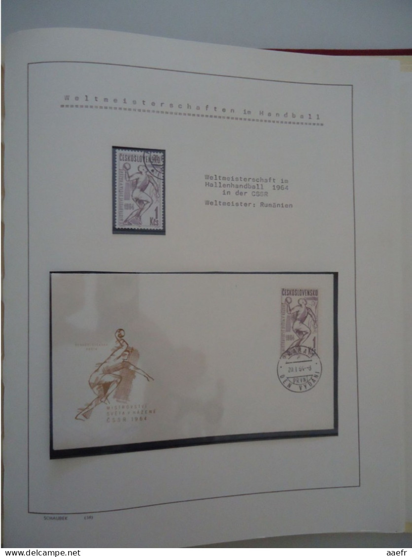 Monde -  Collection Sports et Jeux olympiques par discipline -  2 albums Schaubek - 936 timbres + 9 blocs + 14 FDC