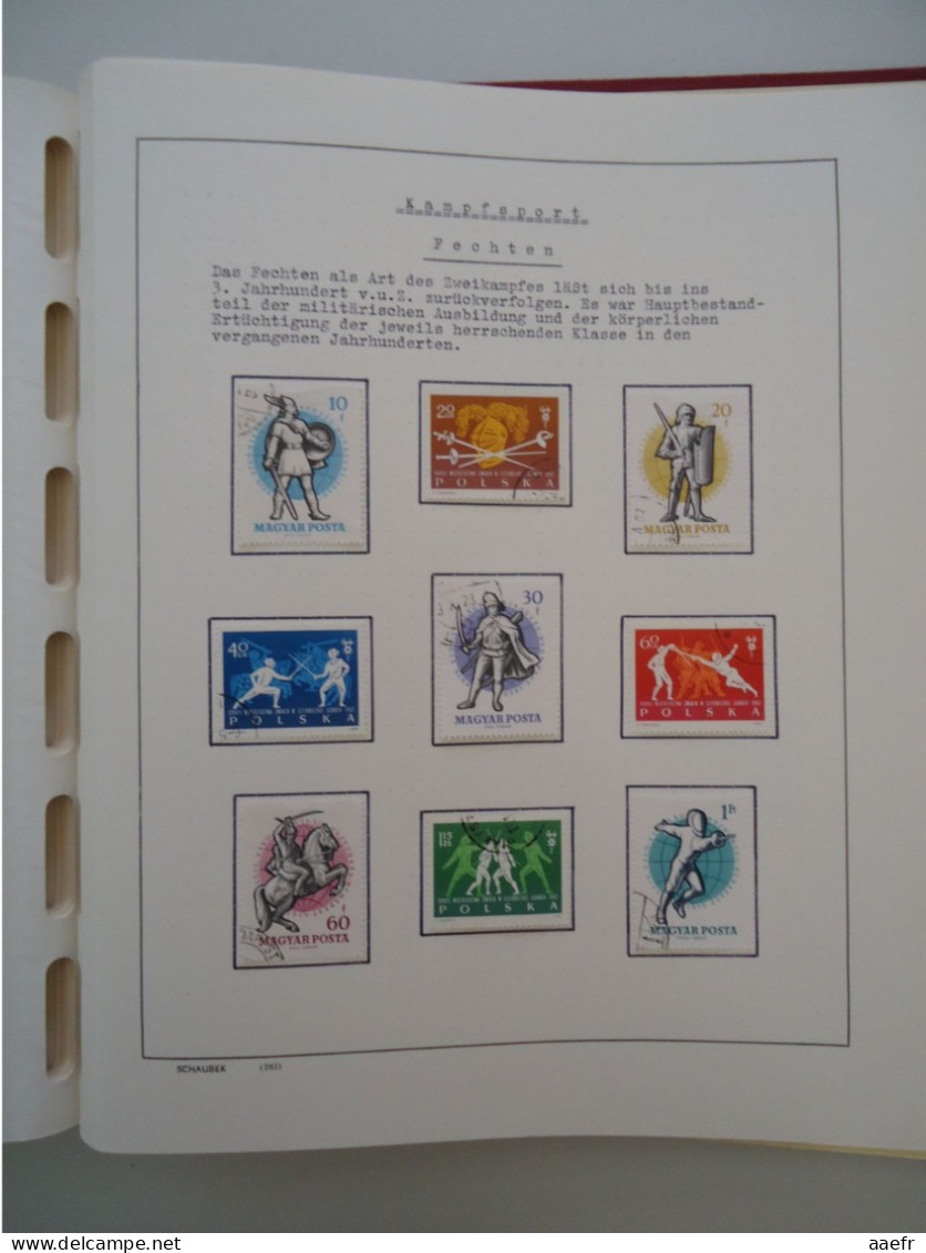 Monde -  Collection Sports et Jeux olympiques par discipline -  2 albums Schaubek - 936 timbres + 9 blocs + 14 FDC