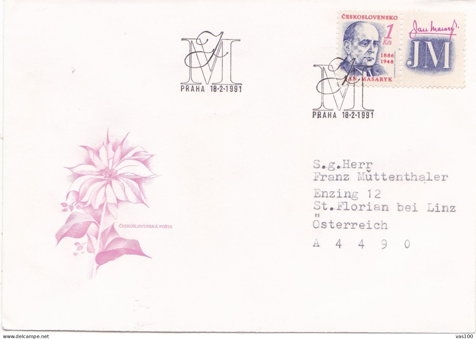 3 COVERS MUSIC FDC  CIRCULATED 1991 Tchécoslovaquie - Lettres & Documents