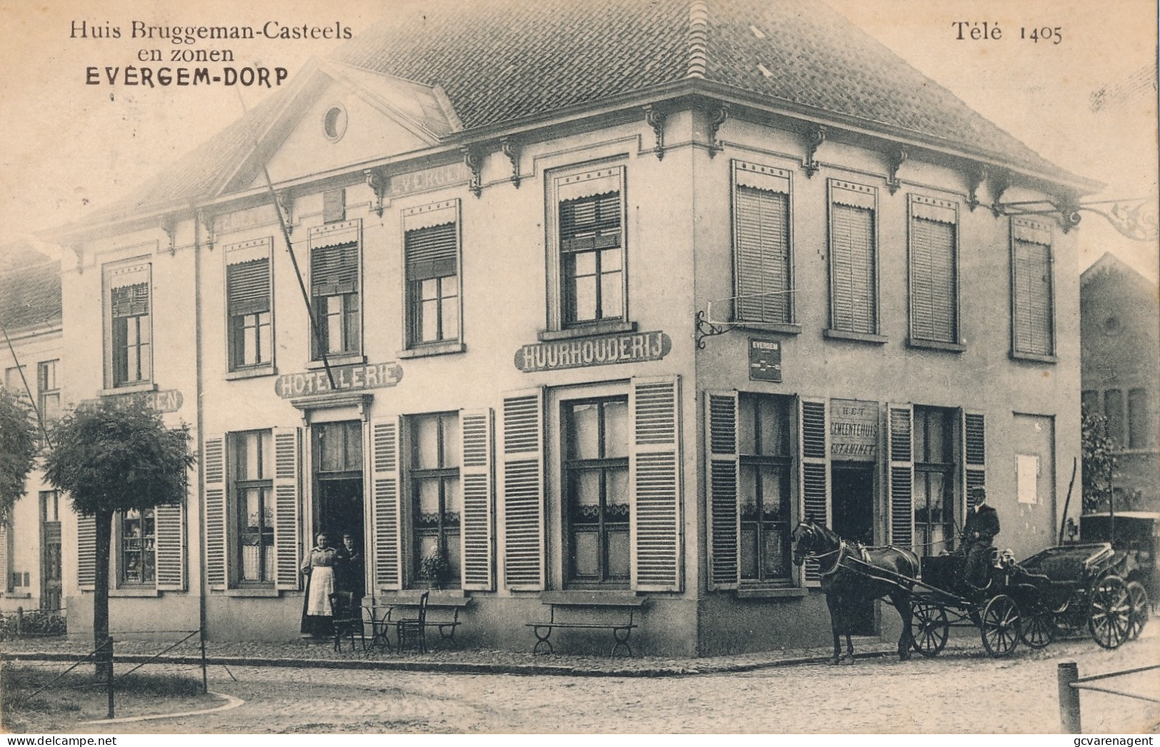 EVERGEM DORP  HUIS BRUGGEMAN CASTEELS EN ZONEN      2 SCANS - Evergem