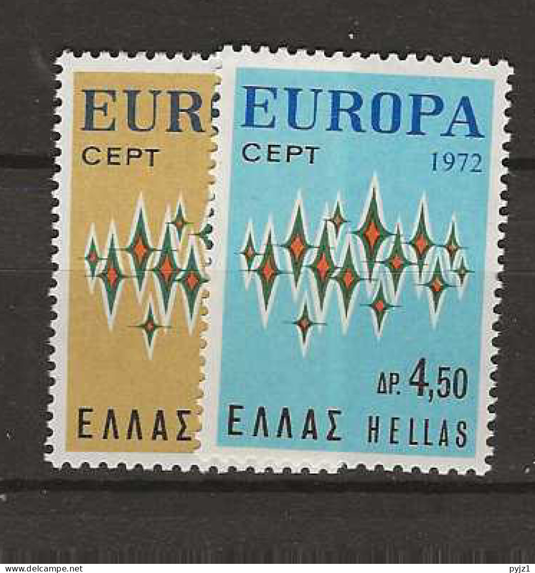 1972 MNH Greece Mi 1106-07 - Unused Stamps