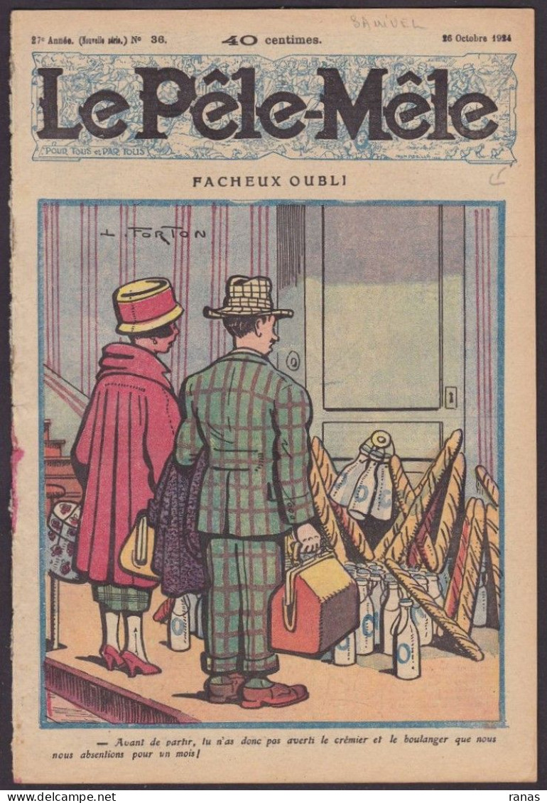 Revue Le Pêle Mêle N° 36 De 1924 Illustrateurs  FORTON SAMIVEL BARN Haye Thomen Chaperon Etc Teckel - Otros & Sin Clasificación