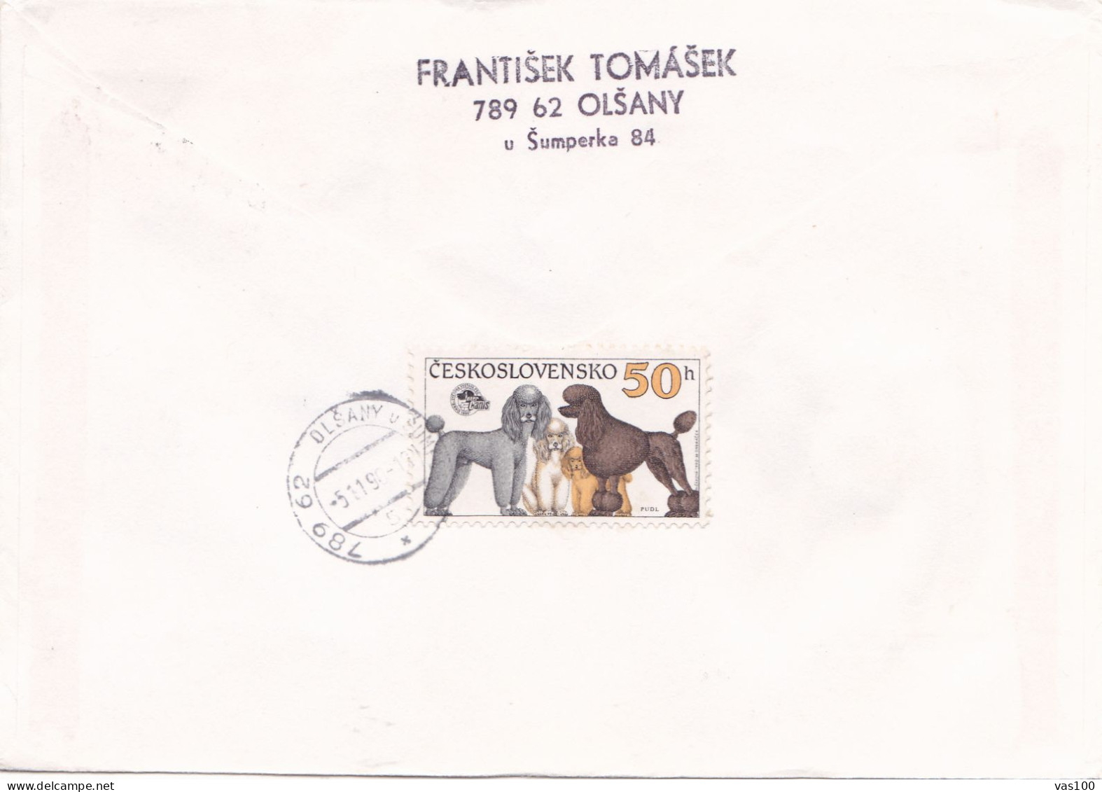 DOGS COVERS  FDC CIRCULATED 1990 Tchécoslovaquie - Briefe U. Dokumente