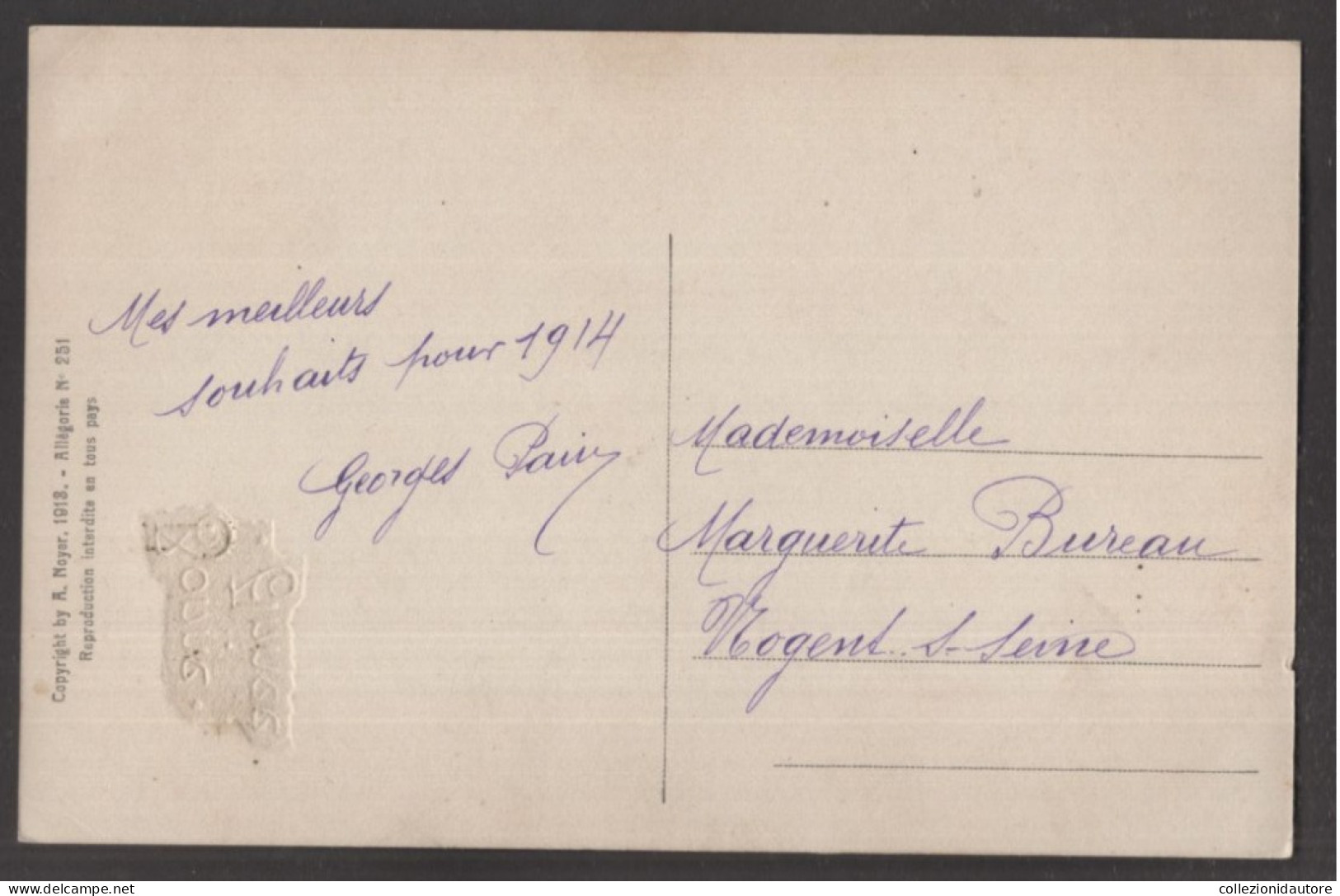 GONDOLE D'AMOUR - BONNE ANNEE - CARTOLINA FP ILLUSTRATA DA MASTROIANNI E SPEDITA NEL 1914 - Mastroianni