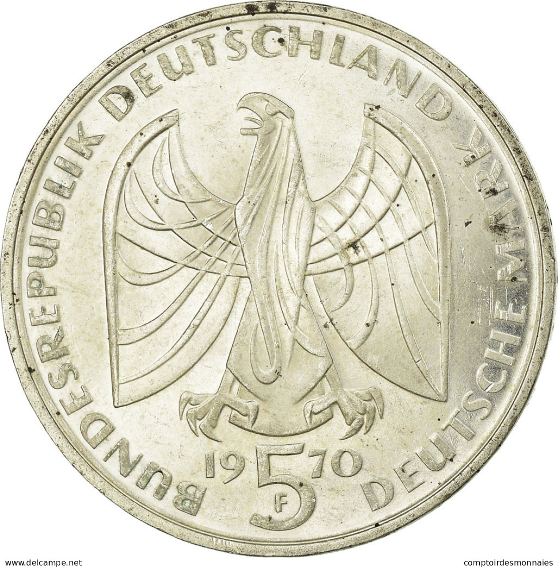 Monnaie, République Fédérale Allemande, 5 Mark, 1970, Stuttgart, Germany - 5 Marcos