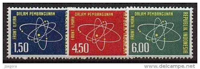 TECHNOLOGY  SCIENCE NUCLEAR ENERGY - INDONESIA 1962 MNH STAMP SET Atom - Atoom