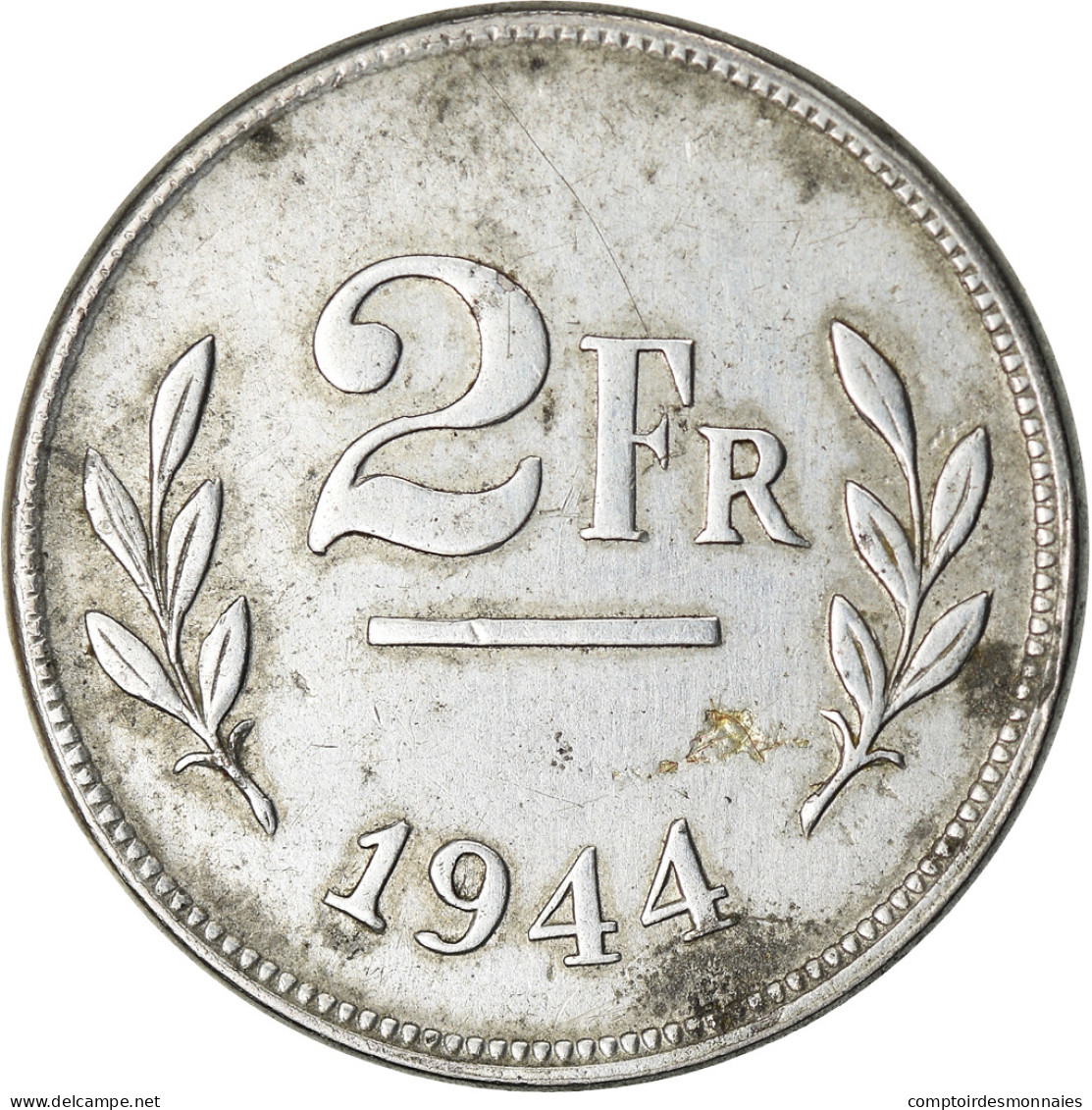 Monnaie, Belgique, 2 Francs, 2 Frank, 1944, TTB, Zinc Coated Steel, KM:133 - 2 Francs (1944 Libération)