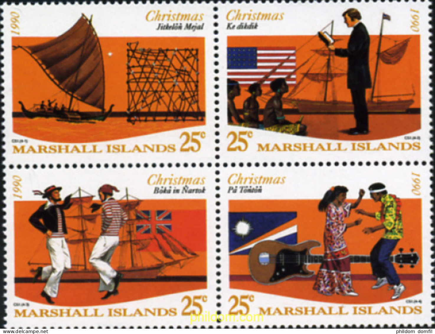 342535 MNH MARSHALL Islas 1990 NAVIDAD - Marshall