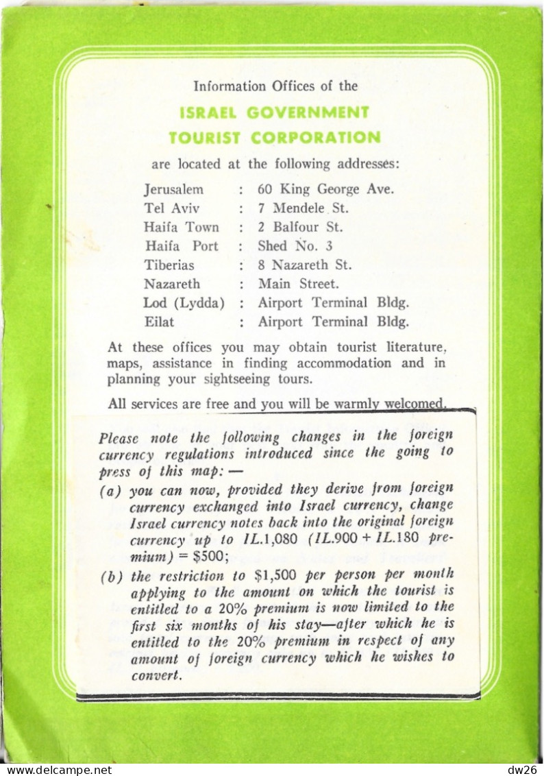 Touring Map Of Israël - Carte Touristique Cartonnée 1964 En Anglais - Carte Stradali