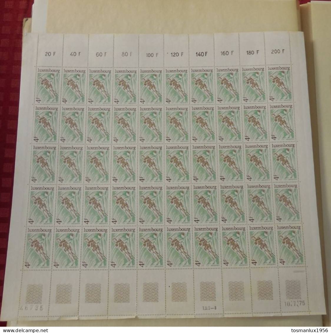 LUXEMBOURG 1975 FEUILLE COMPLETE EN TTBE ** - Full Sheets