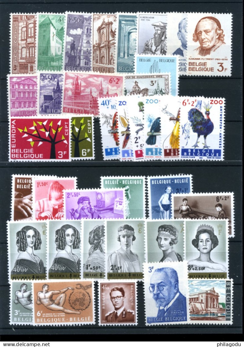 1962 Complète ** Blocs De 4 **    Postfris   Cote  116,-€ - Jahressätze