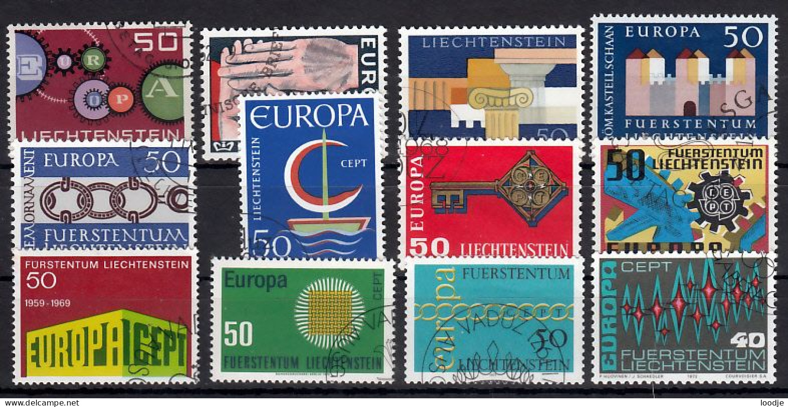 Liechtenstein  Europa Cept Jaren 60,70  Gestempeld - Verzamelingen