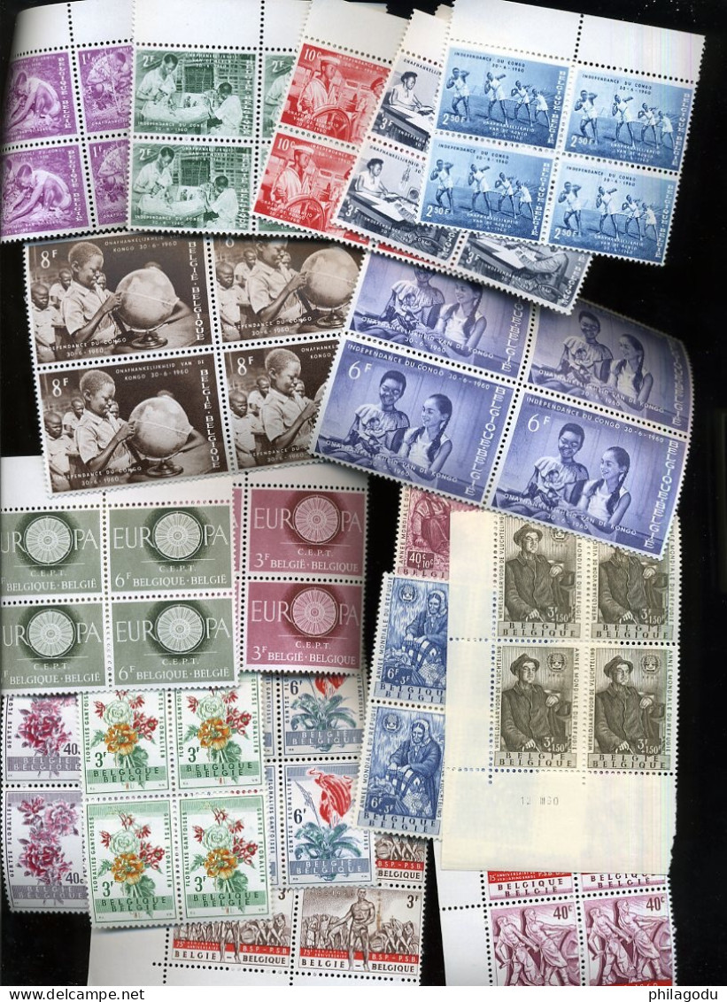 1960 Complète Sans Le Bloc 32      ** Blocs De 4 **    Postfris   Cote  348,-€ - Jahressätze