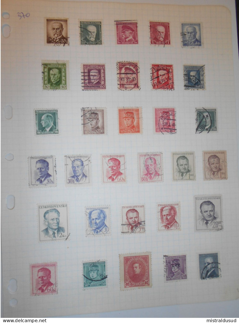 Tchecoslovaquie Collection , 370 Timbres Obliteres - Collections, Lots & Series