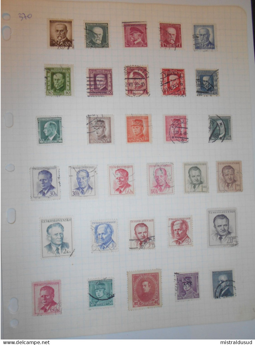 Tchecoslovaquie Collection , 370 Timbres Obliteres - Collections, Lots & Séries