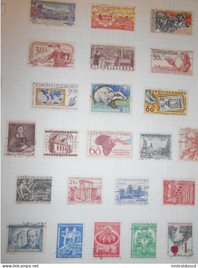 Tchecoslovaquie Collection , 370 Timbres Obliteres - Collections, Lots & Séries