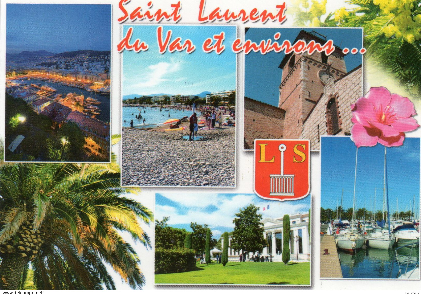 CPM - F - ALPES MARITIMES - SAINT LAURENT DU VAR ET ENVIRONS - EGLISE ROMANE - PLAGE - PORT - HOTEL DE VILLE - Saint-Laurent-du-Var