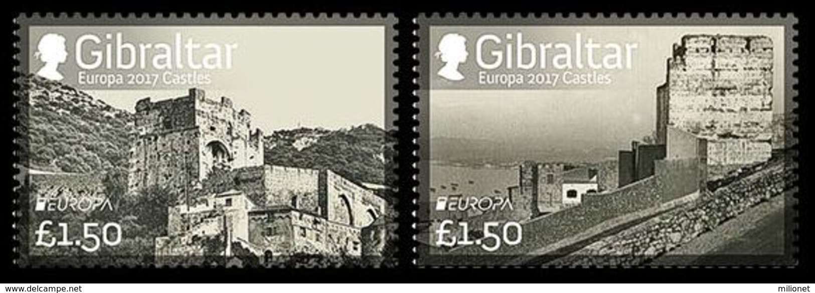 SALE!!! GIBRALTAR 2017 EUROPA CEPT CASTLES 2 Stamps MNH ** - 2017